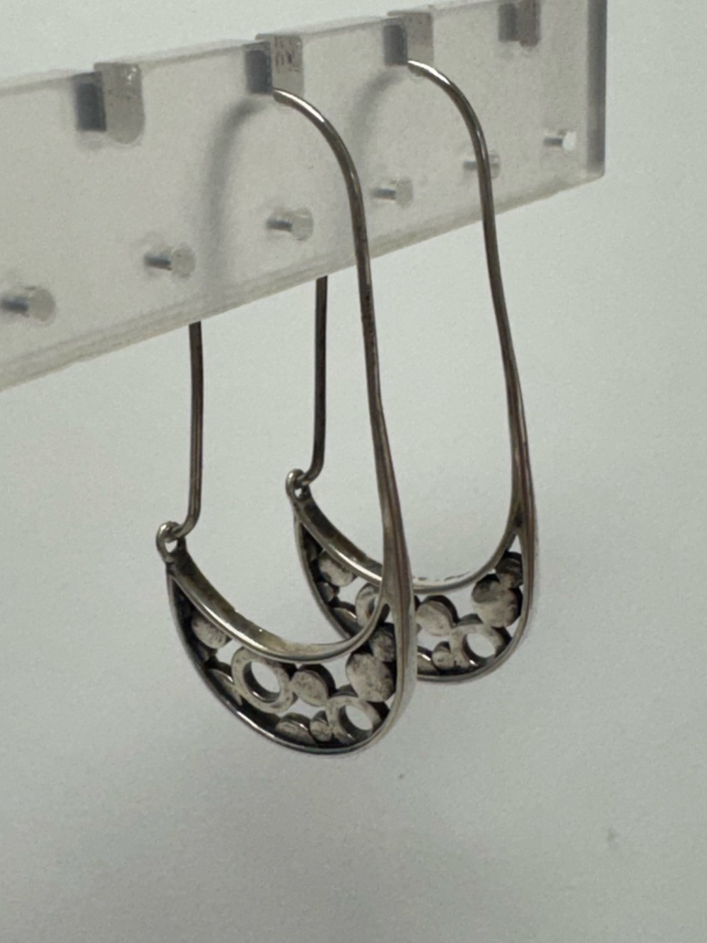 Sterling Silver Filigree Drop Earrings - Silver